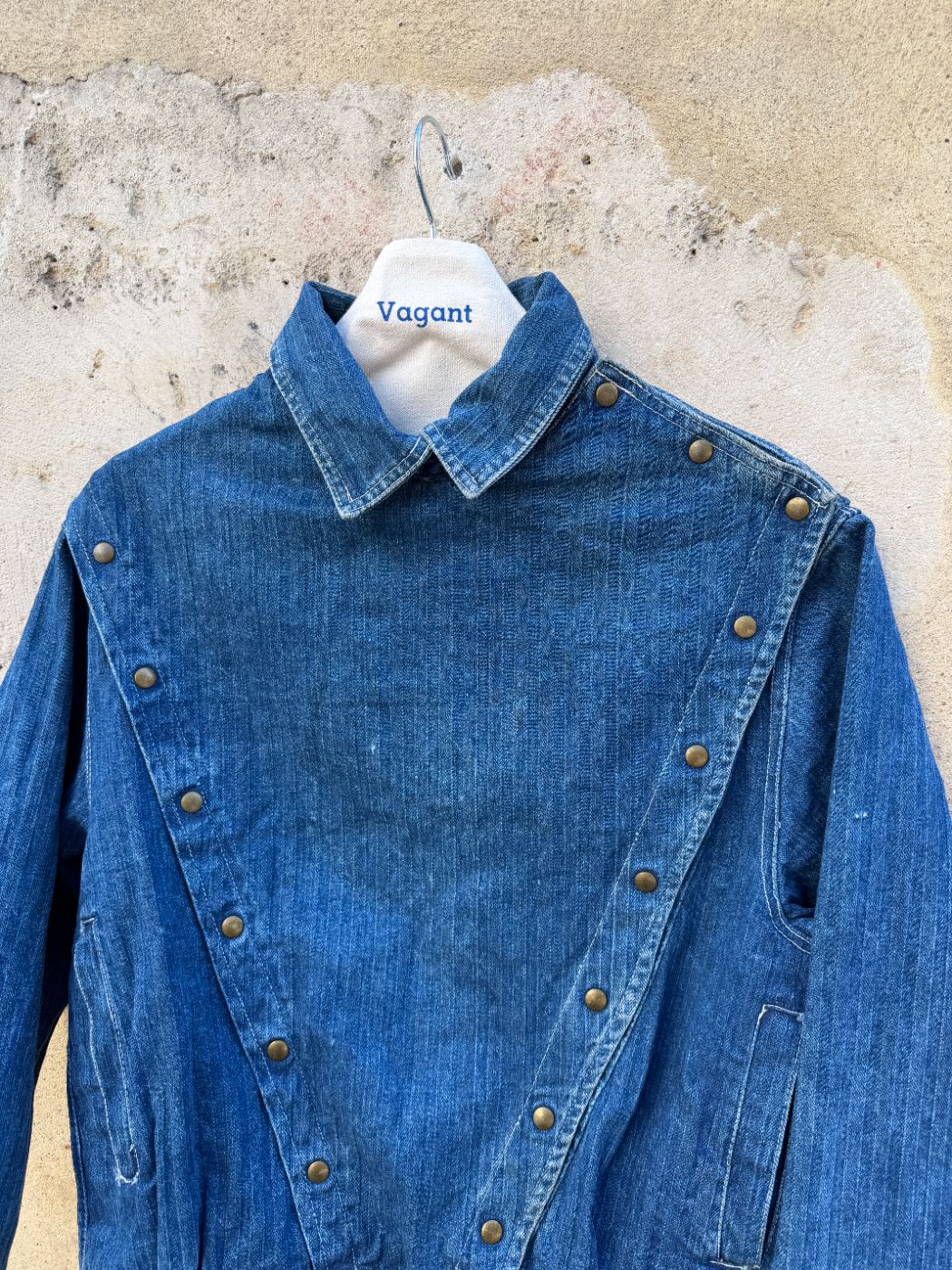 Veste en denim motard brut