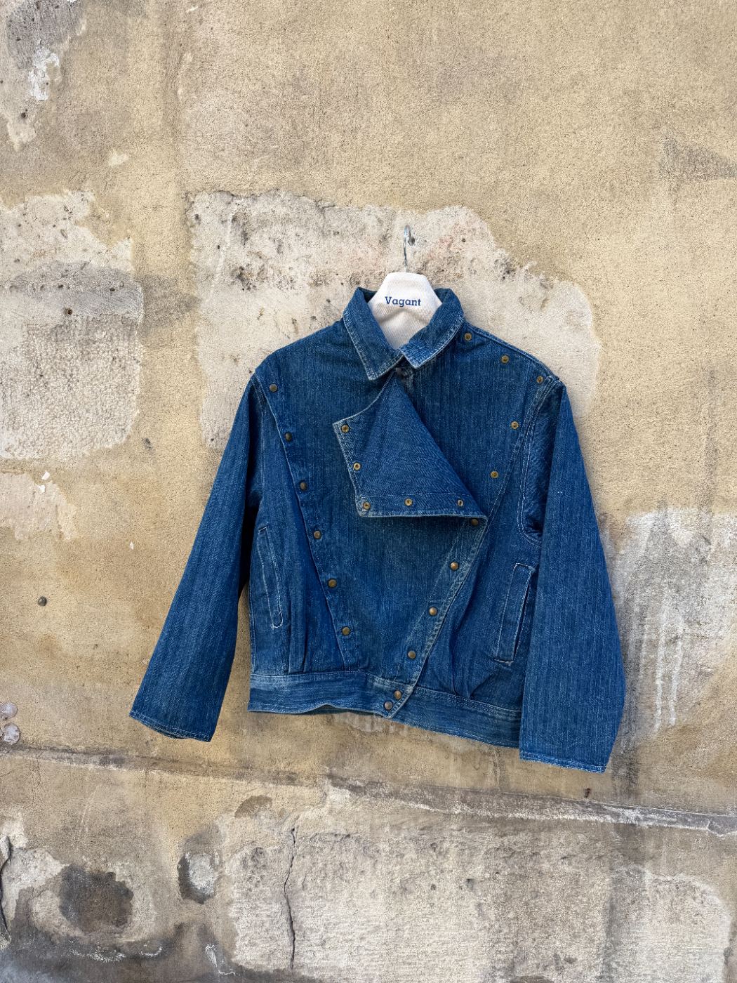 Veste en denim motard brut