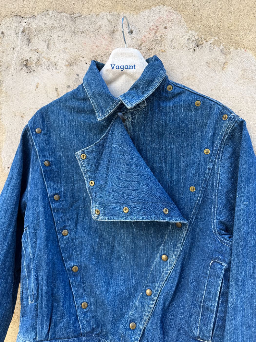 Veste en denim motard brut