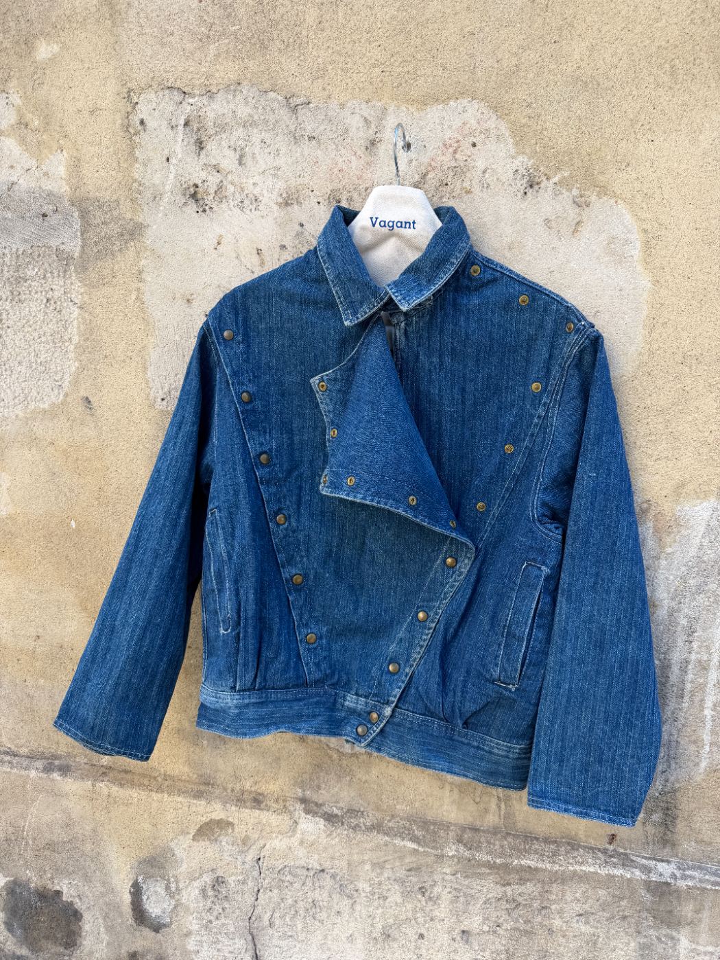 Veste en denim motard brut